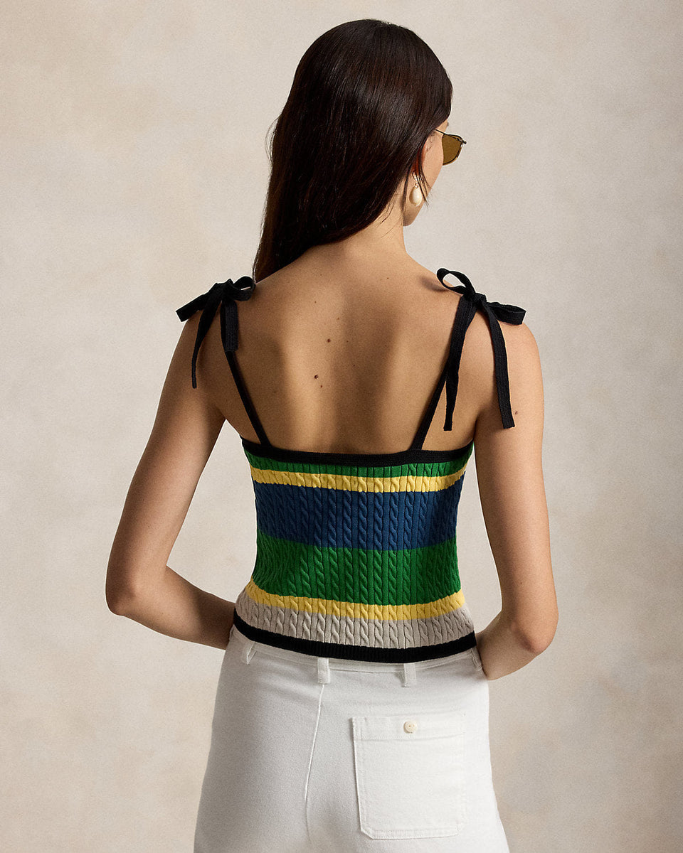 Ralph Lauren ColorBlocked CableKnit Tank Top