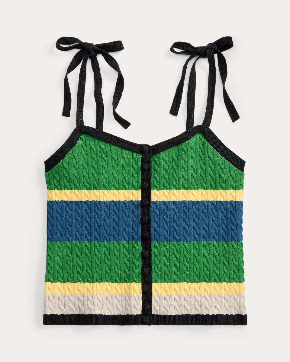 Ralph Lauren ColorBlocked CableKnit Tank Top
