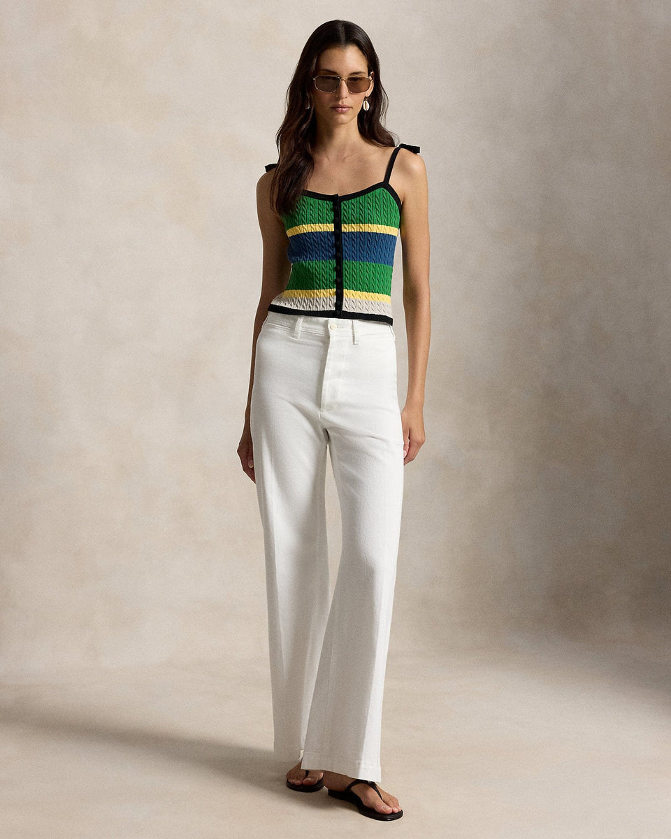 Ralph Lauren ColorBlocked CableKnit Tank Top