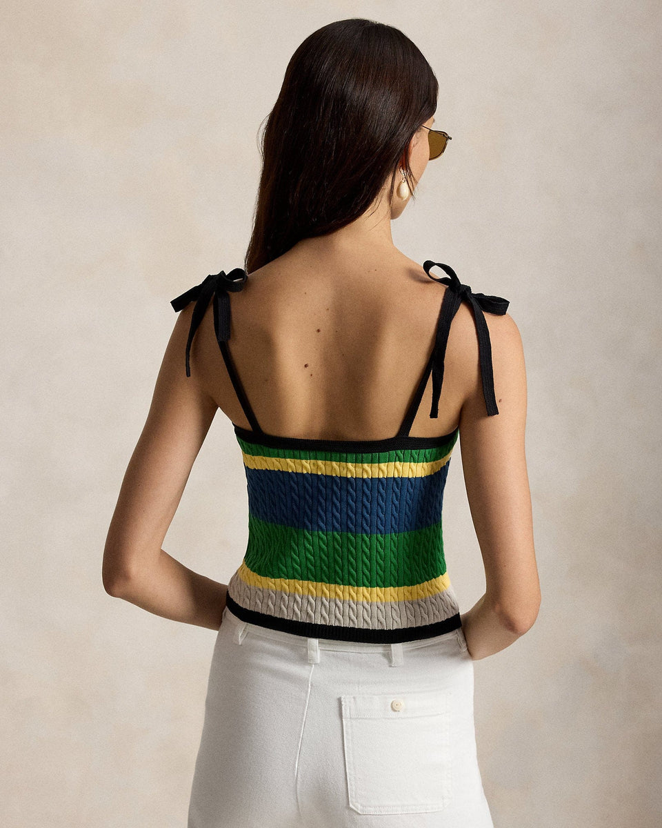 Ralph Lauren ColorBlocked CableKnit Tank Top