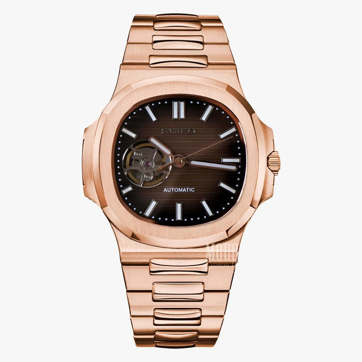 Nautiko Rose Gold Chocolate Open Heart