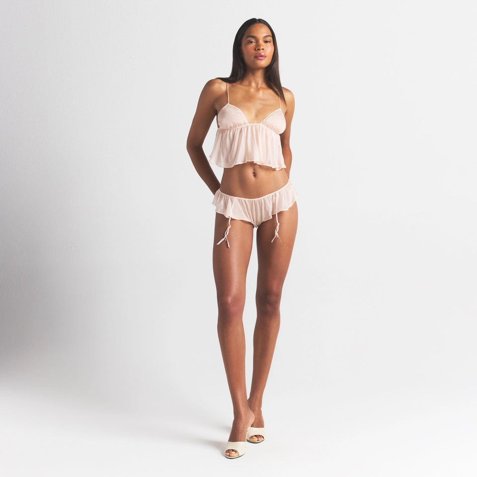 Skims Romance Babydoll Top and Garter Hipster Set