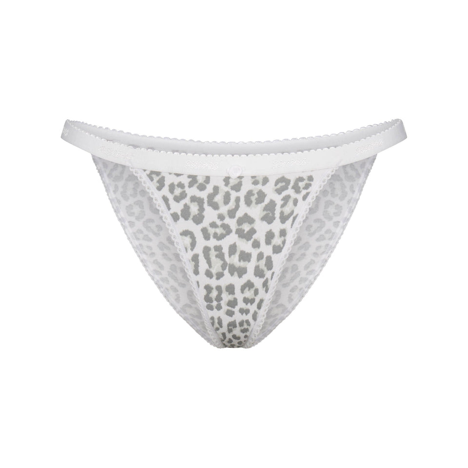 Lightweight Cotton Logo Picot String Bikini