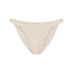 Lightweight Cotton Logo Picot String Bikini