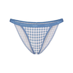 Lightweight Cotton Logo Picot String Bikini