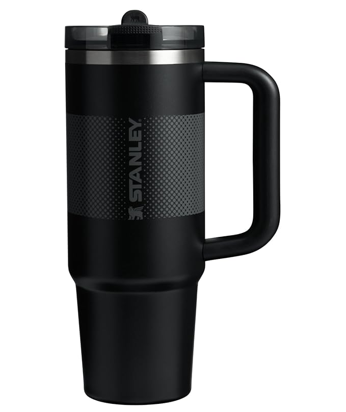 Stanley Quencher ProTour Flip Straw Tumbler with Leakproof Lid 30 oz Built-In Straw and Handle Black Fade