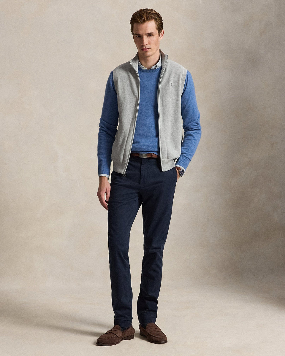 Ralph Lauren MeshKnit Cotton FullZip Sweater Vest