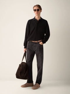 Zegna Black Vellus Aureum Polo Shirt