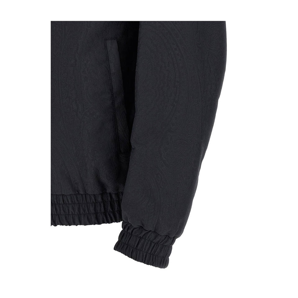 Arnica Motif Turtleneck Jacquard Jacket - Navy
