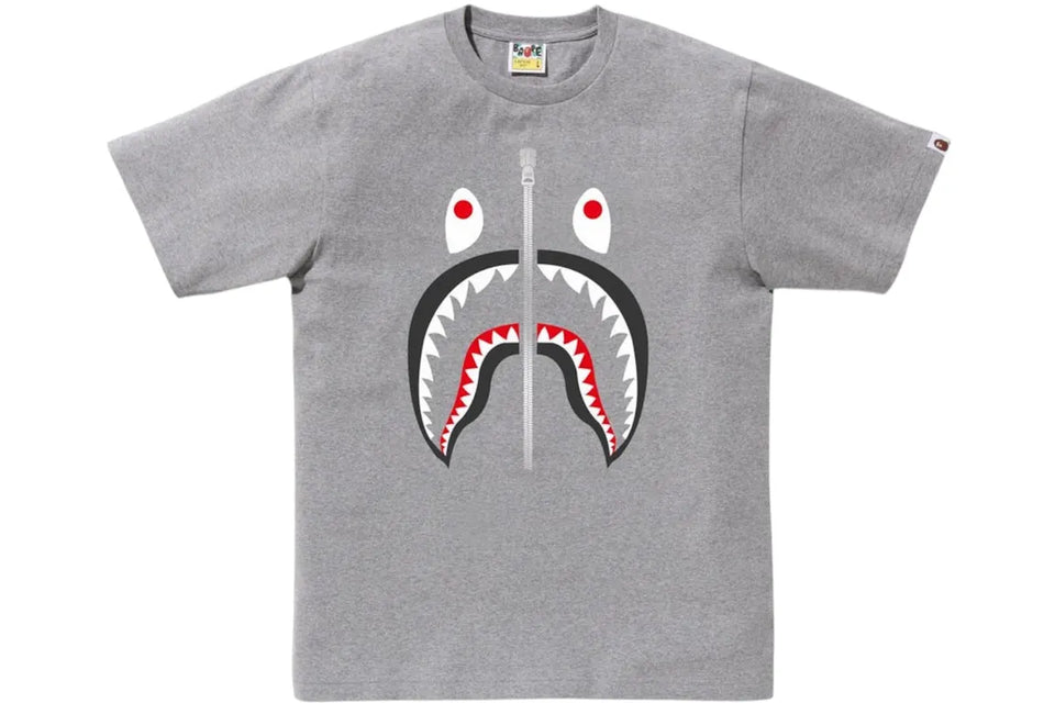 BAPE A Bathing Ape Shark T-Shirt Gray