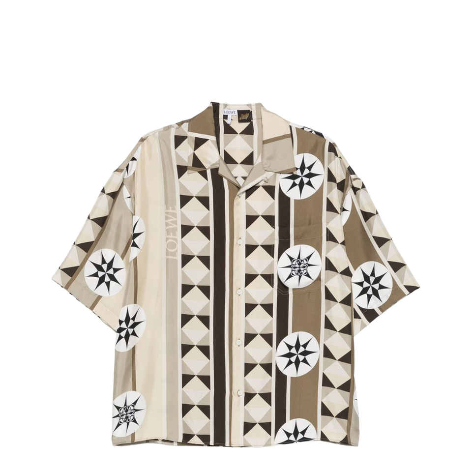Shorts Sleeve Shirt in Silk Multicolor