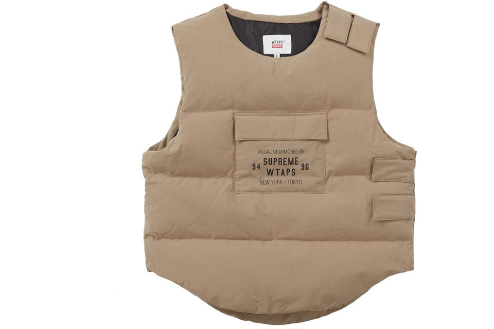 Supreme x WTAPS Tactical Down Vest Tan