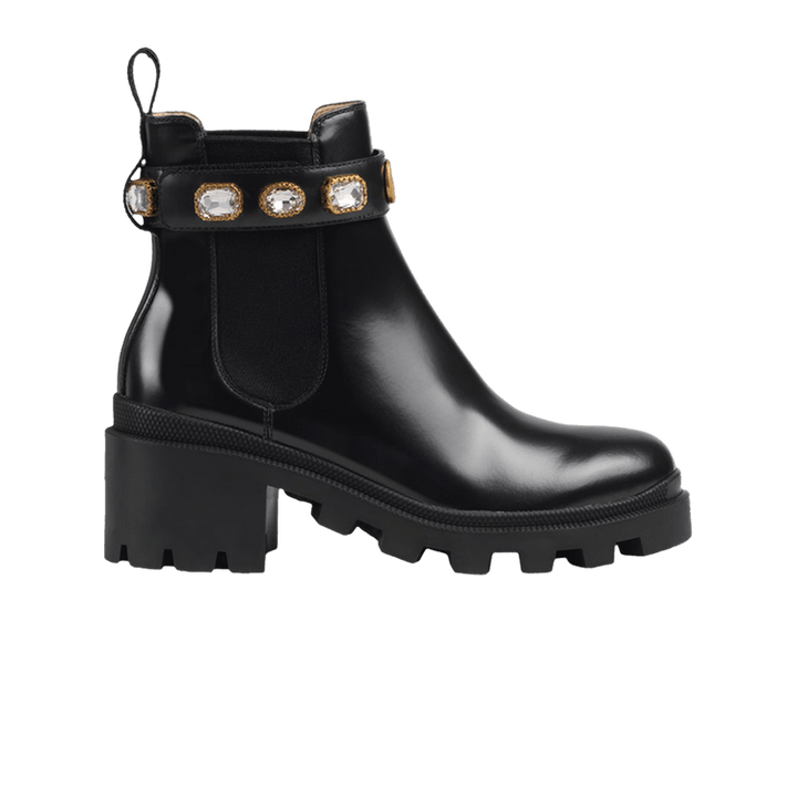 Gucci Wmns Leather Ankle Boot 'Belt - Black'