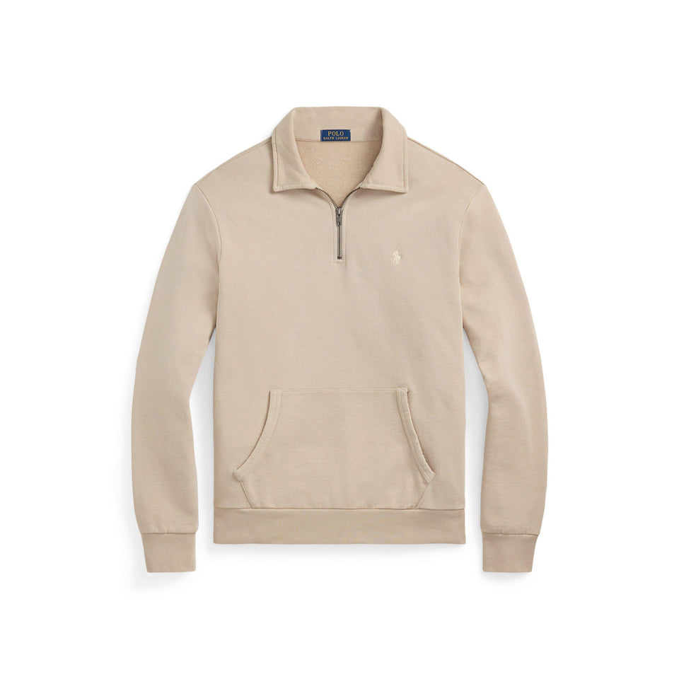 Loopback Terry Cotton Quarter Zip Sweater