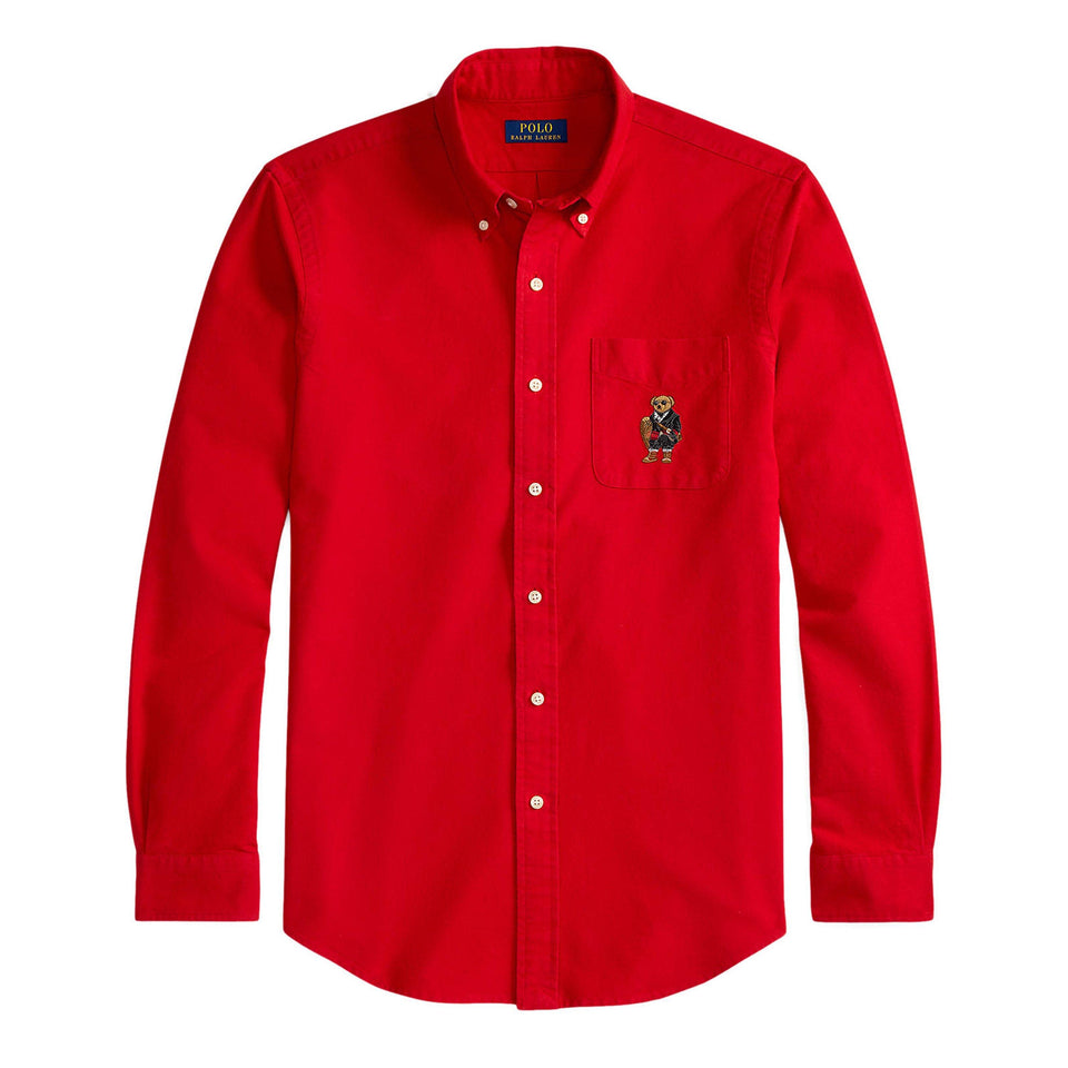 Brushed Oxford Long Sleeve Plain Shirt