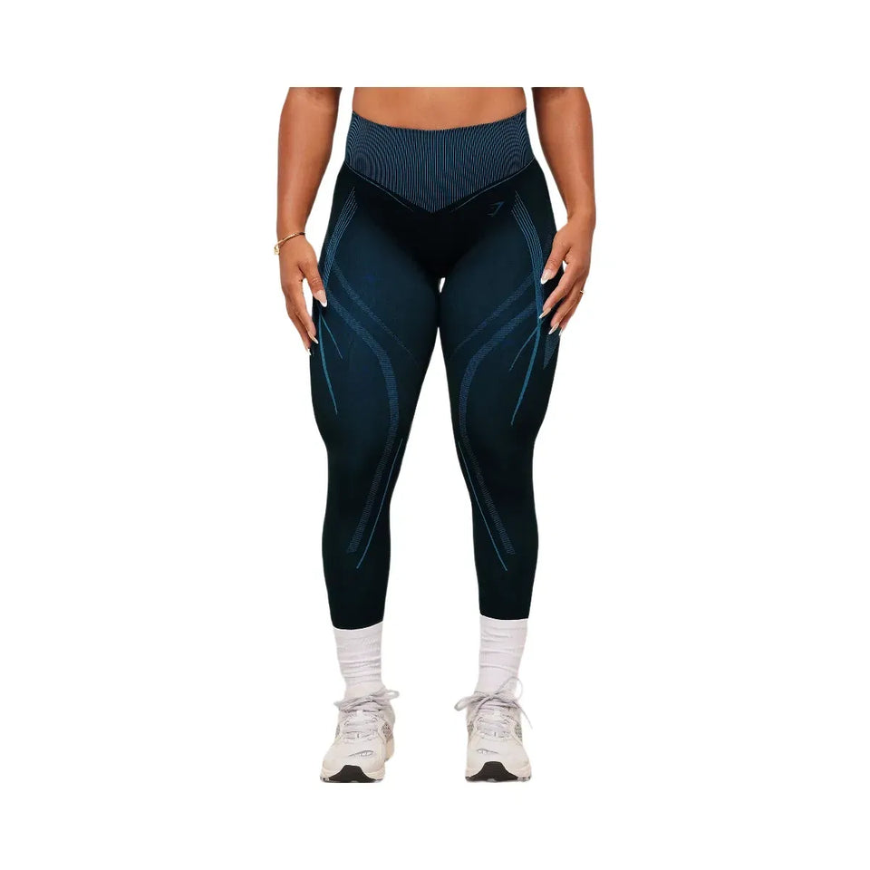 Gymshark x Analis Seamless Leggings - Midnight Blue/Lats Blue