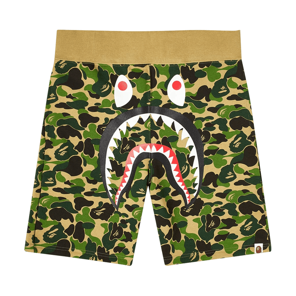 BAPE ABC Camo Shark Sweat Shorts Green