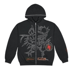 Cactus Jack by Travis Scott Blackout Zip Up Hoodie Black