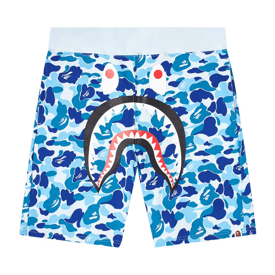 BAPE ABC Camo Shark Sweat Shorts Blue