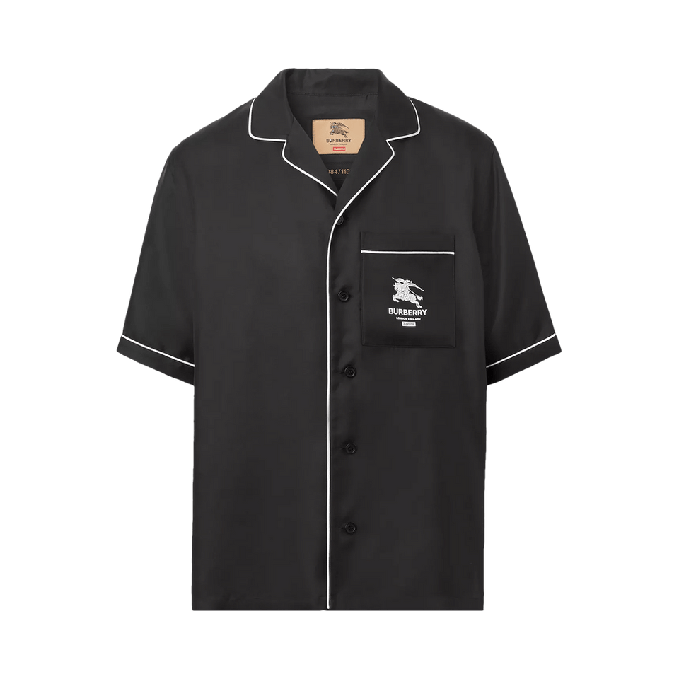Supreme x Burberry Icon Stripe Silk Pyjama Shirt (Burberry Exclusive) Black