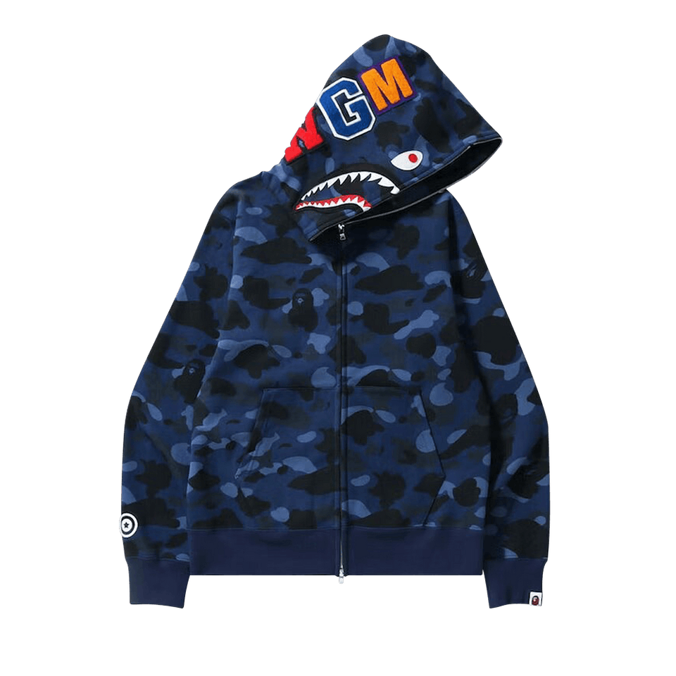 BAPE Color Camo Shark Full Zip Hoodie Navy
