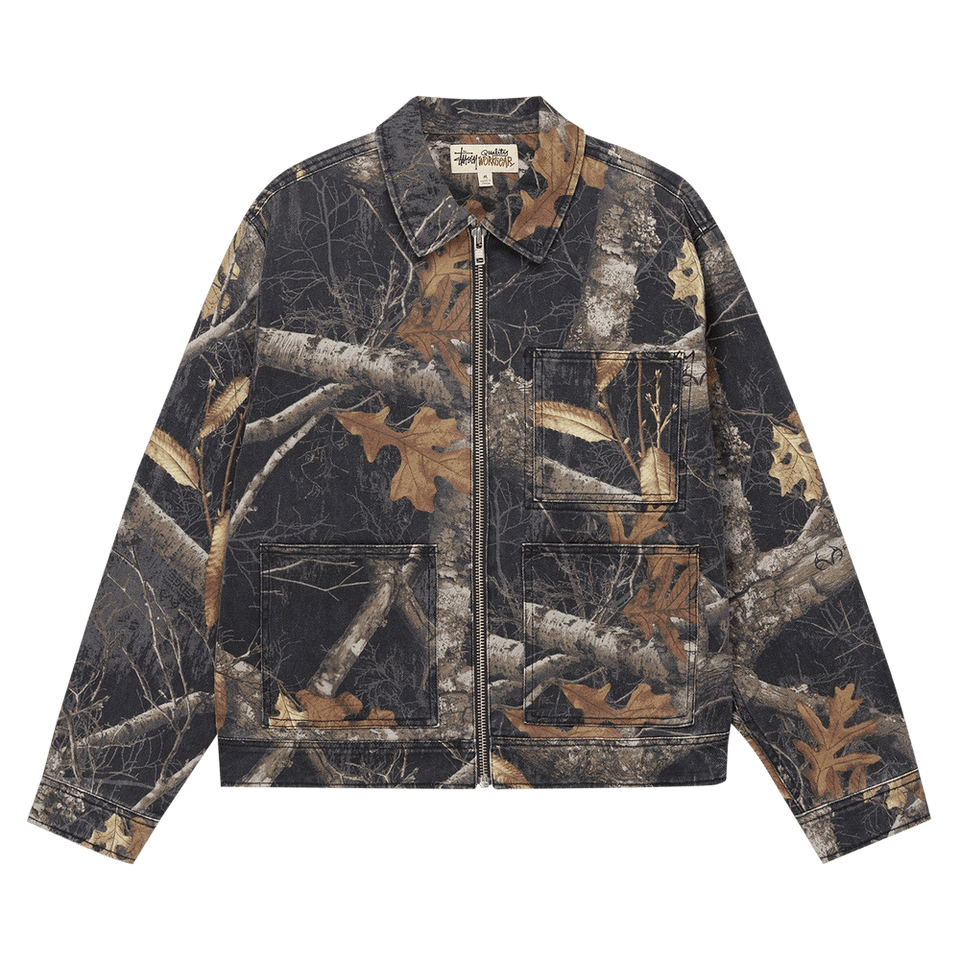 Stussy Zip Work Jacket Realtree Edge Black