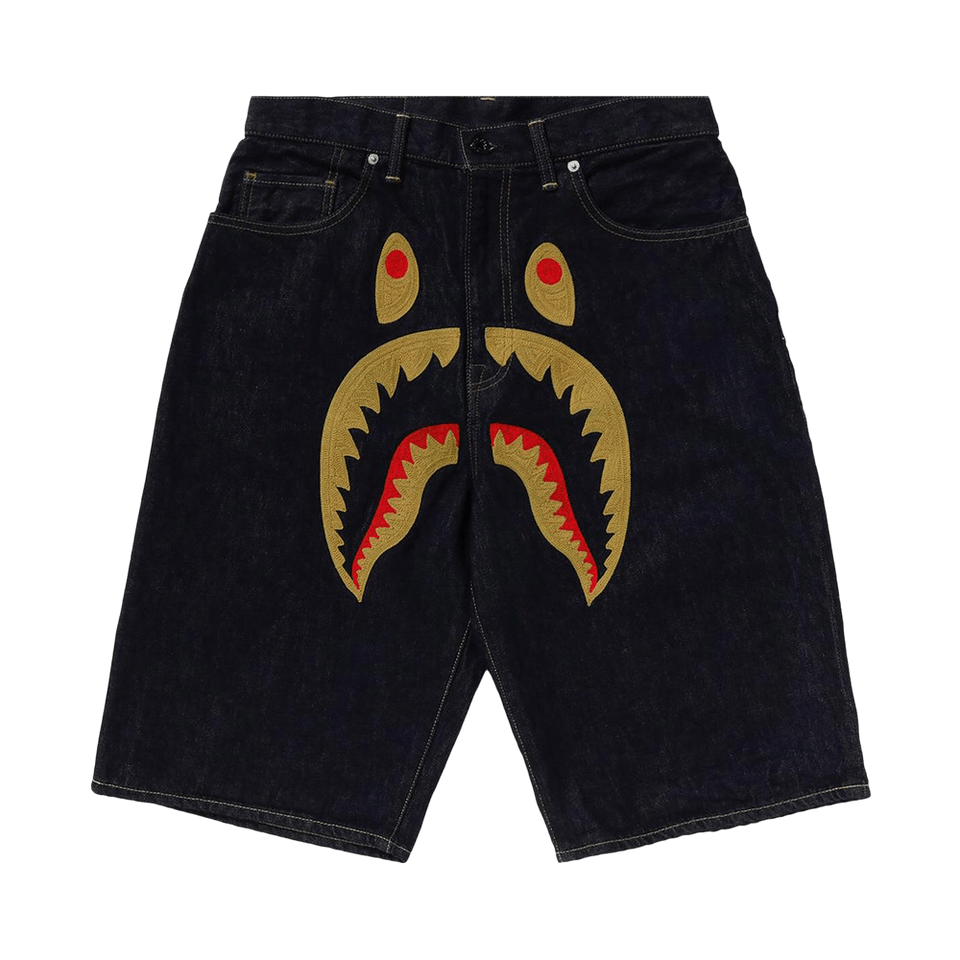 BAPE Shark Denim Shorts Indigo