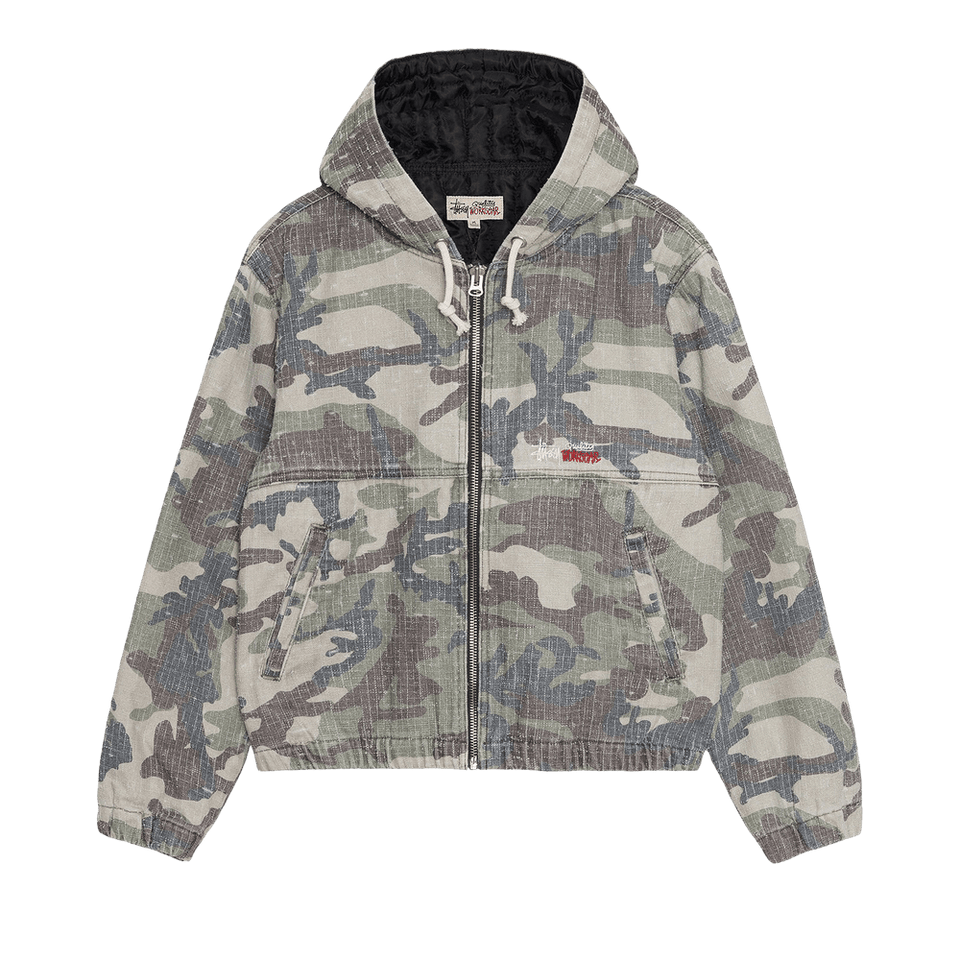 Stussy Needlepunch Work Jacket Woodland Camo