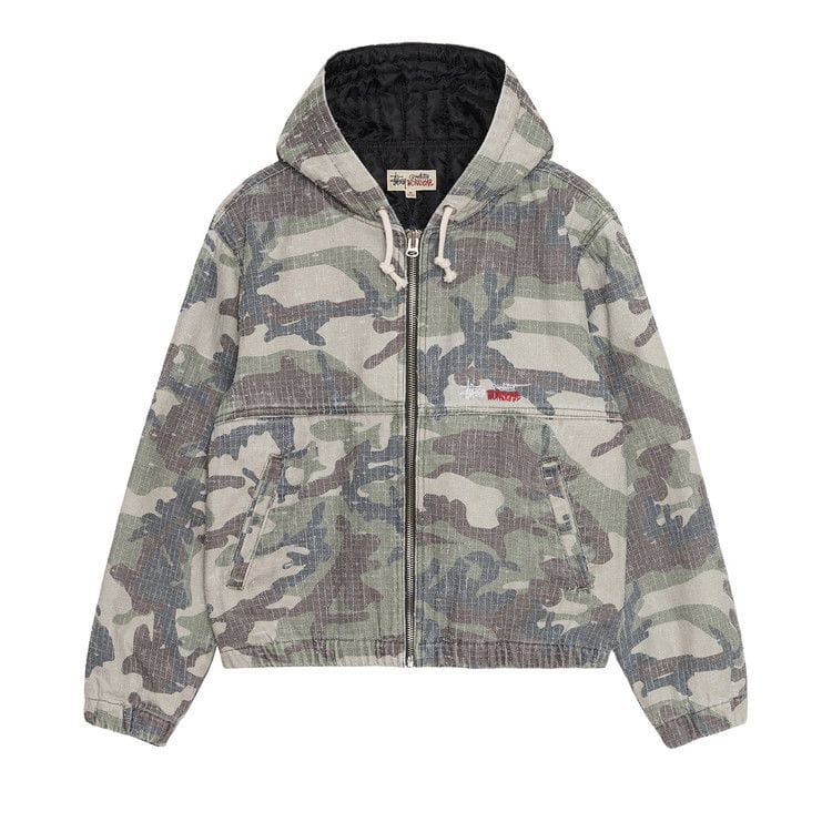Stussy Needlepunch Work Jacket Woodland Camo