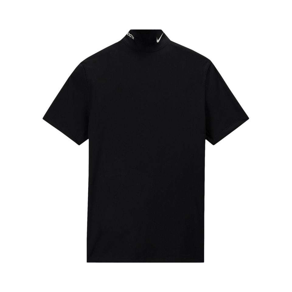 Nike NRG Nocta Mock Neck Shorts-Sleeve Top Black