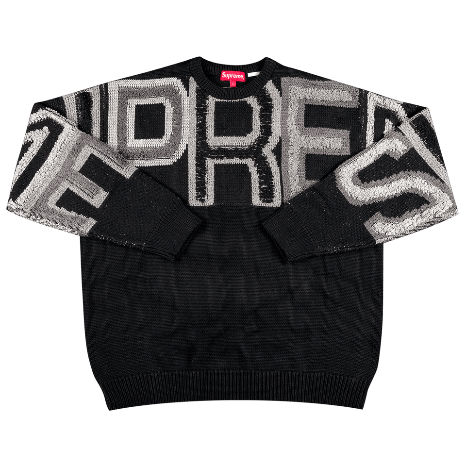 Supreme Chenille Logo Sweater Black