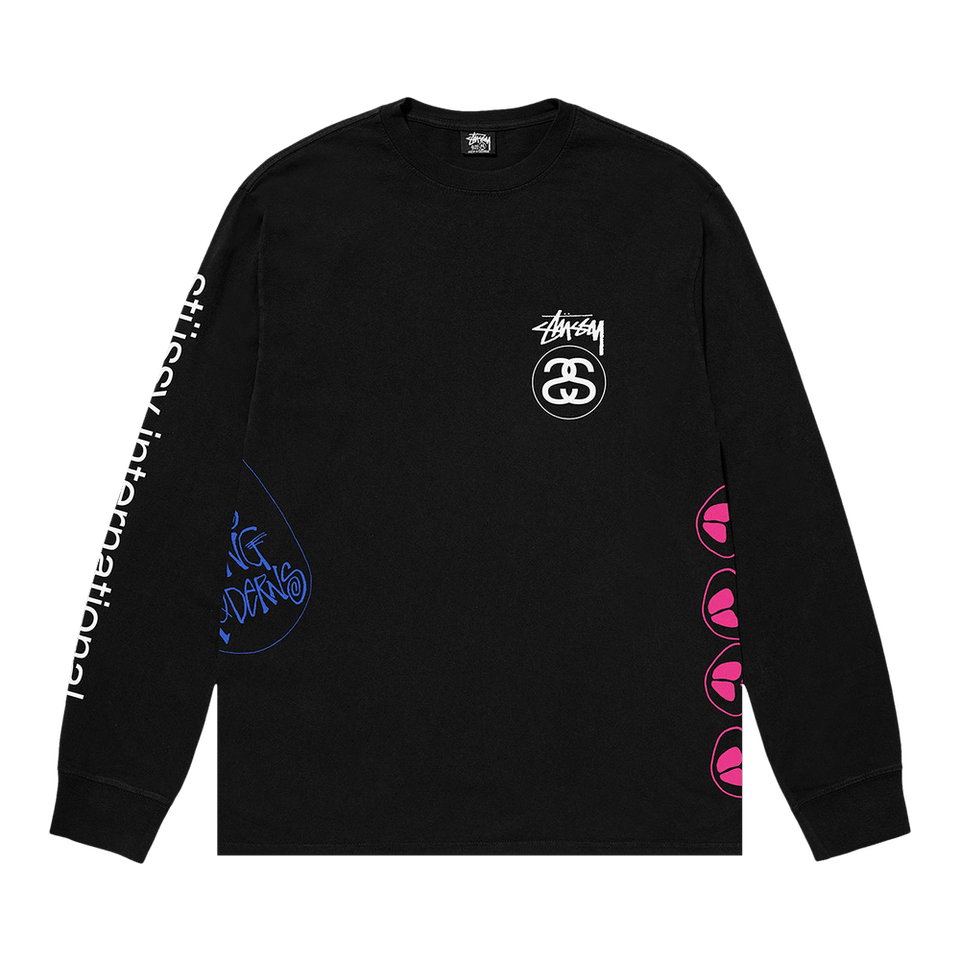 Stussy Test Strike Pigment Dyed Long-Sleeve T-Shirt Black