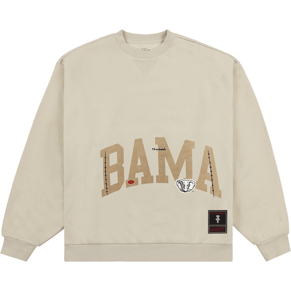 Cactus Jack by Travis Scott x Mitchell & Ness University Of Alabama Crewneck Tan