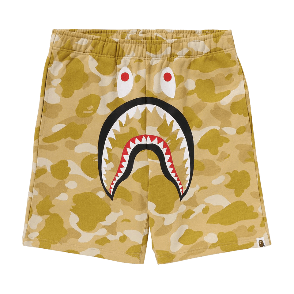 BAPE Color Camo Shark Sweat Shorts Yellow