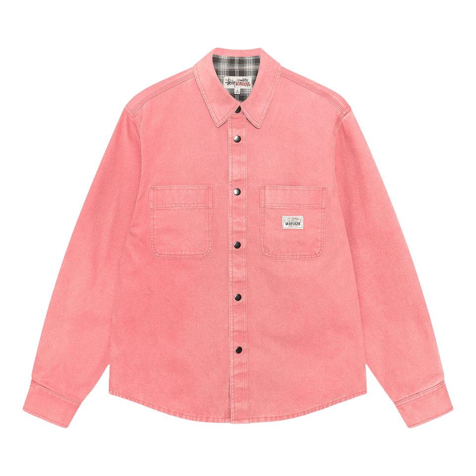 Stussy Heavy Washed Canvas Shirt Berry