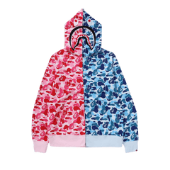 Bape Abc Camo Separate Shark Full Zip Hoodie Pink
