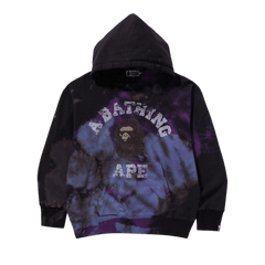 Bape Tie Dye College Relaxed Fit Pullover Hoodie Black