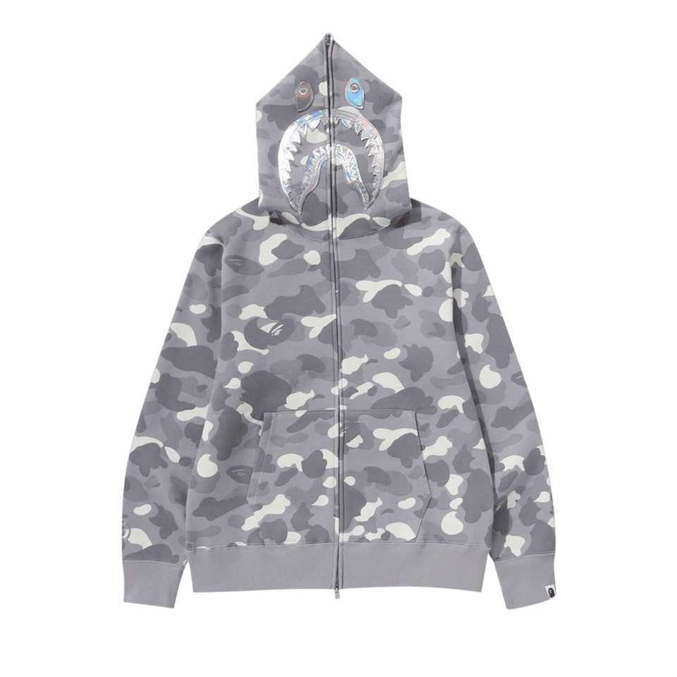 BAPE City Camo Shark Full Zip Hoodie Grey
