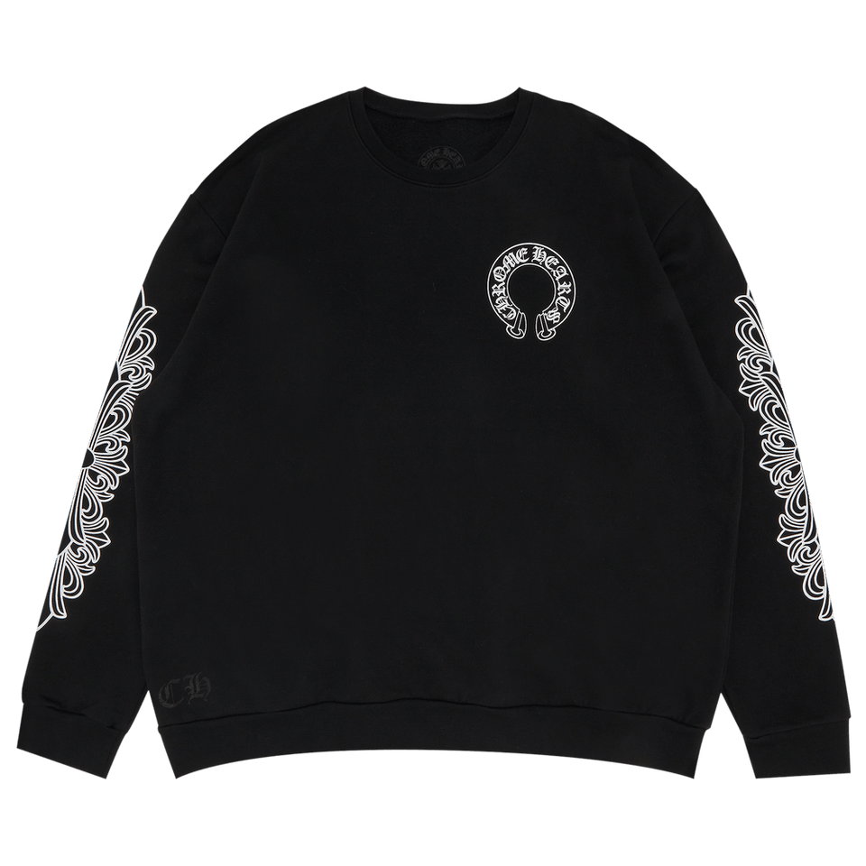 Chrome Hearts Horseshoe Logo Crewneck Sweatshirt Black