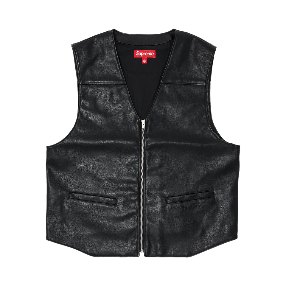 Supreme x Toy Machine Faux Leather Vest Black