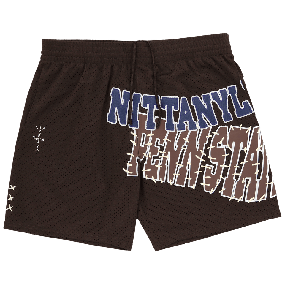 Cactus Jack by Travis Scott x Mitchell & Ness Penn State University Shorts Brown