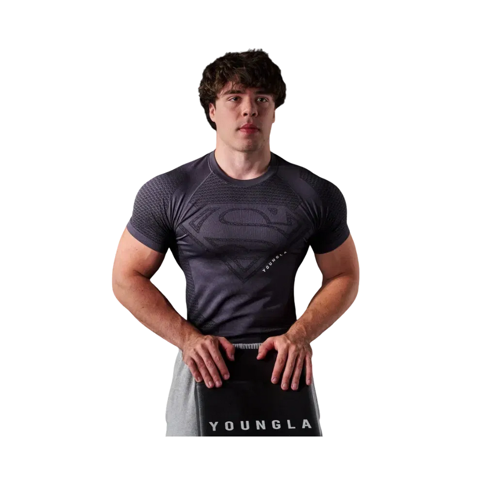 YoungLA Superman Compression Tees 'Charcoal'