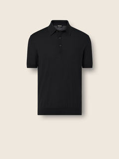 Zegna Black Wool Polo Shirt