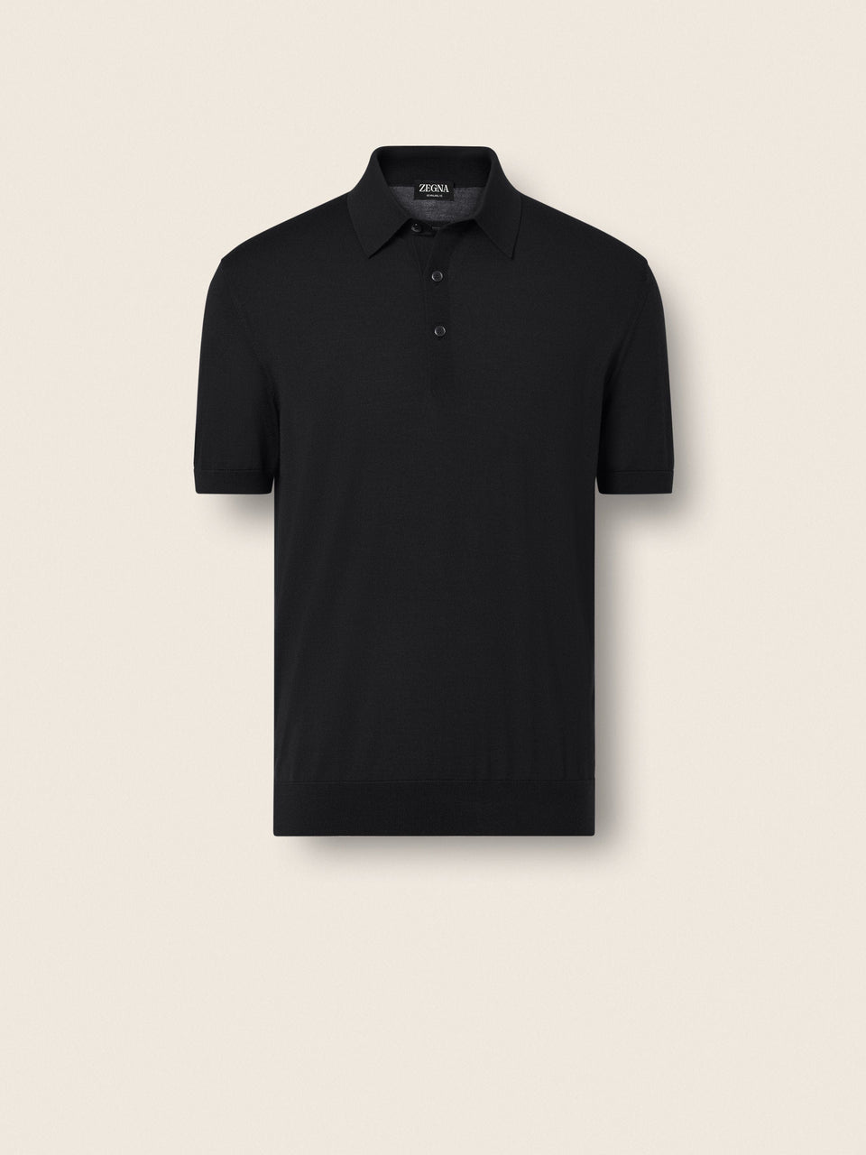 Zegna Black Wool Polo Shirt