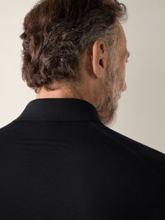 Zegna Black Wool Polo Shirt