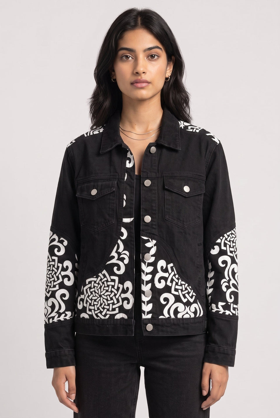 PATCHWORK DENIM BLACK WOMEN'S JACKET [50/50 LIMITED EDITION]