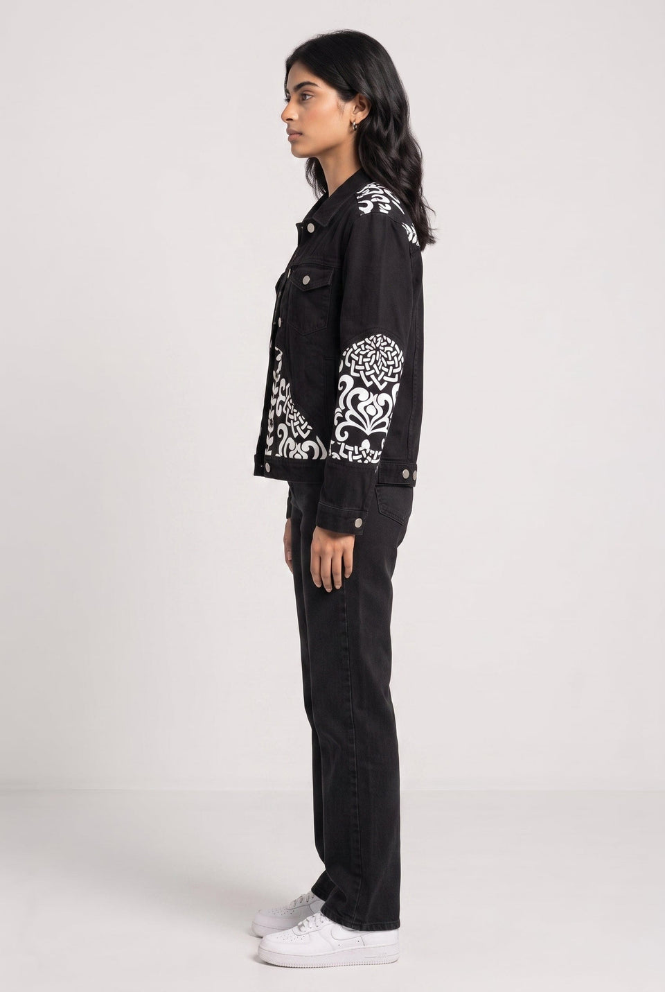 PATCHWORK DENIM BLACK WOMEN'S JACKET [50/50 LIMITED EDITION]