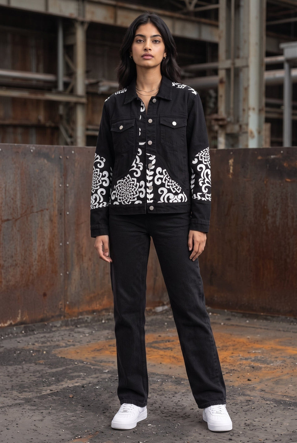 PATCHWORK DENIM BLACK WOMEN'S JACKET [50/50 LIMITED EDITION]
