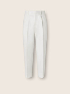 Zegna White Cotton And Linen Pants