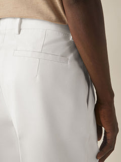 Zegna White Cotton And Linen Pants
